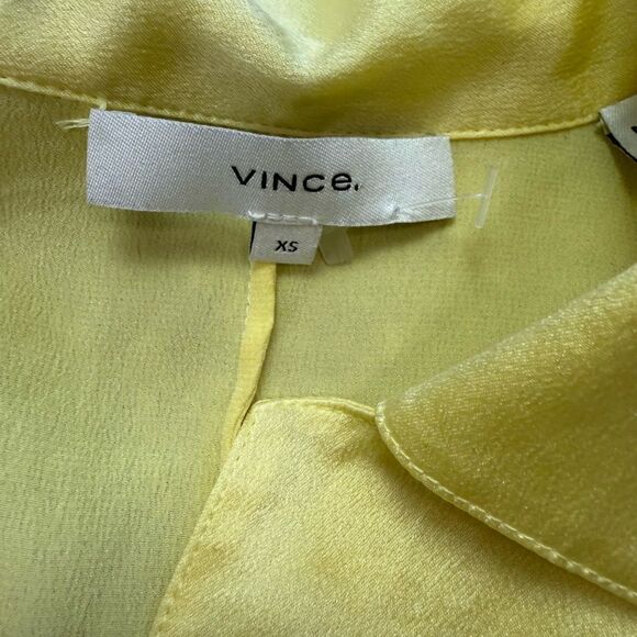 Vince Yellow 100 % Silk Blouse - Picture 6 of 6